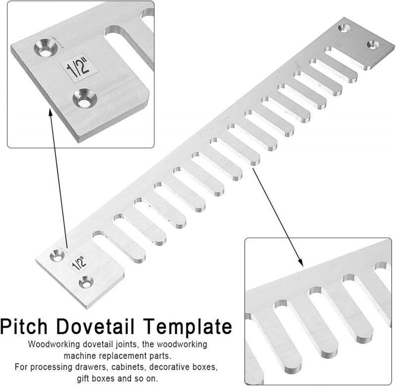 Dovetail Router Template 436mm Sliver Semi-closed Aluminum Precision Dovetail Jig - Ergonomic Wear-resistant Woodworking Template for Professional Woodworkers Beginners Workshop Cabinets Boxes - Image 5