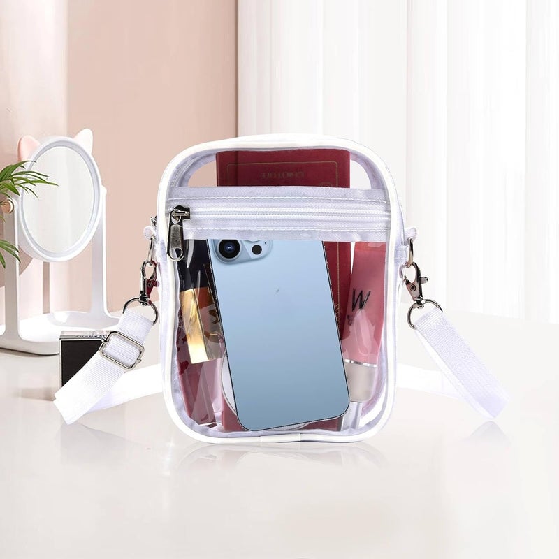 Fibrdoo Clear Crossbody Purse Bag, Clear Bag Stadium Approved with Front Pocket for Concerts Sports Festivals - Image 4