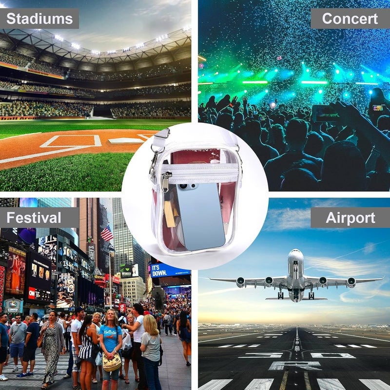 Fibrdoo Clear Crossbody Purse Bag, Clear Bag Stadium Approved with Front Pocket for Concerts Sports Festivals - Image 5