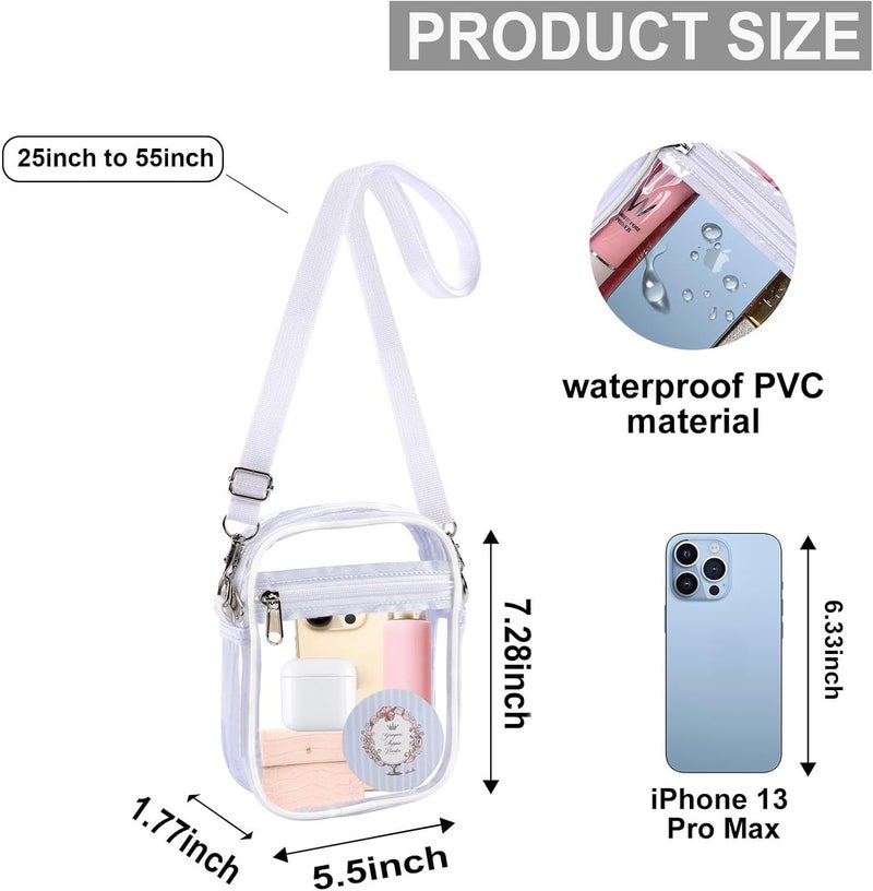 Fibrdoo Clear Crossbody Purse Bag, Clear Bag Stadium Approved with Front Pocket for Concerts Sports Festivals - Image 1