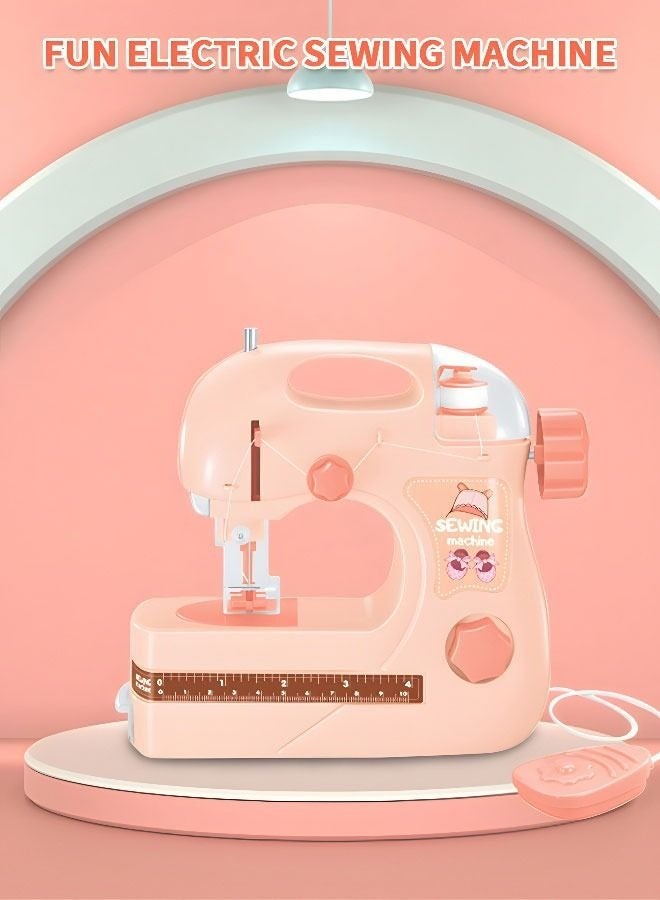 PYEBE Portable Mini Sewing Machine with Light,DIY Sewing Kit Set,Portable Multi-Purpose Crafting Mending Machine Toy,Pretend Toy for Kids - Image 4
