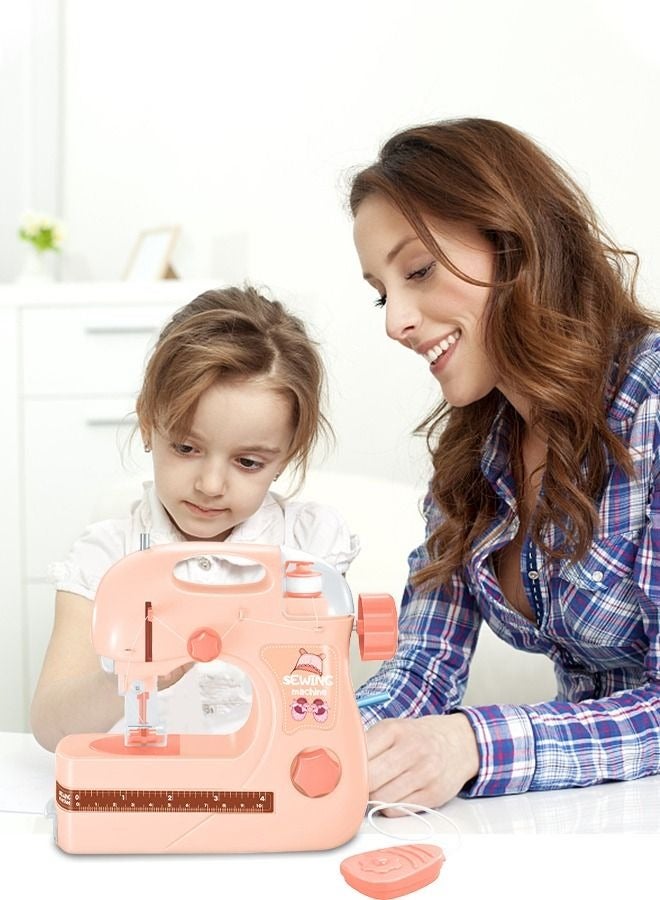 PYEBE Portable Mini Sewing Machine with Light,DIY Sewing Kit Set,Portable Multi-Purpose Crafting Mending Machine Toy,Pretend Toy for Kids - Image 5