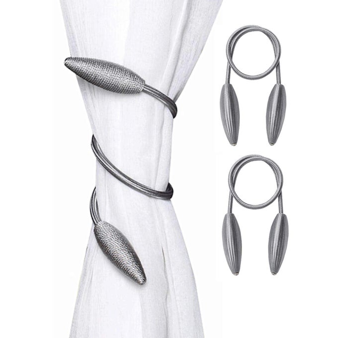 2PACK CURTAIN HOLDBACKS CURTAINS TIEBACKS HOME DECORATIVE WINDOW DRAPE TWIST TIEBACKS RANDOM MODELLING CURTAIN HOLDBACKS SILVER
