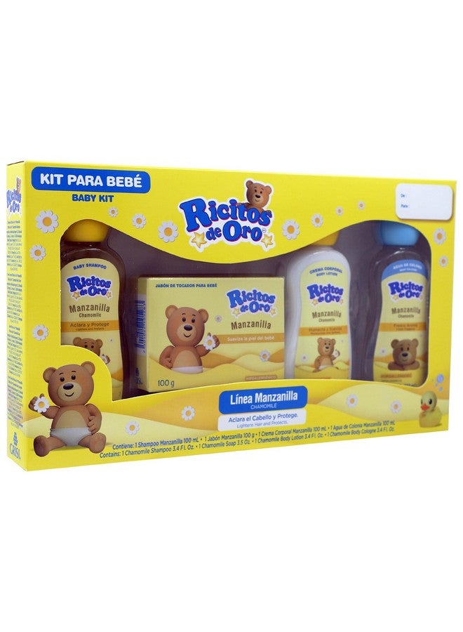 Ricitos de Oro Ricitos de Oro Baby Kit, Chamomile, Hypoallergenic Products, Chamomile Shampoo, Bar Soap, Body Lotion, Body Cologne, 4 Products Inside, One Kit - Image 1
