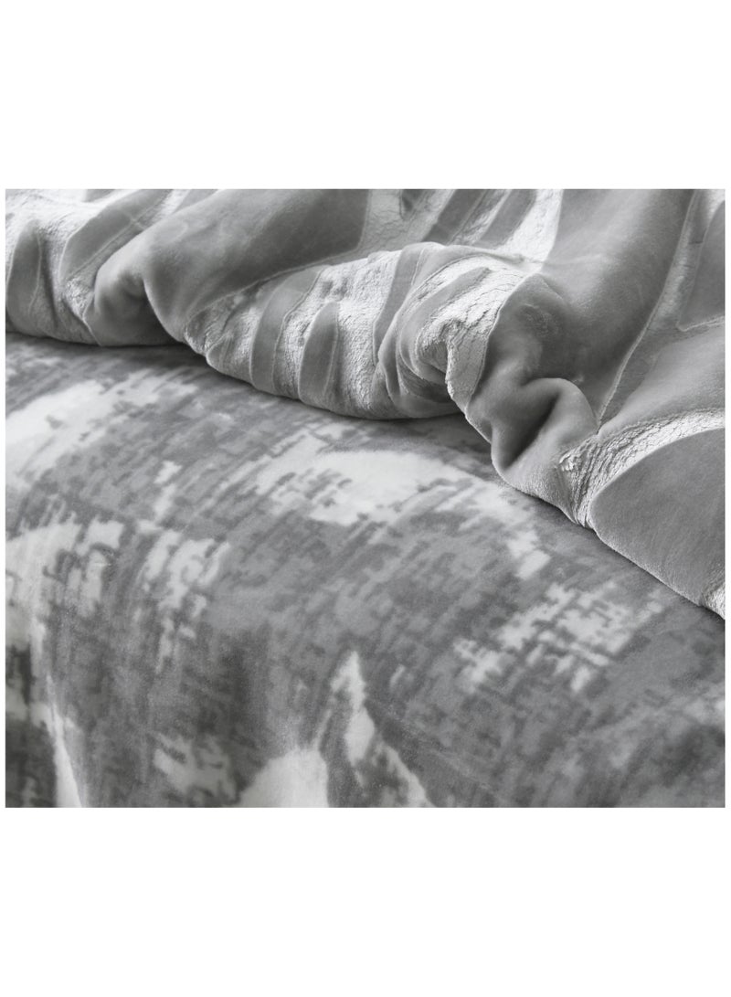 Morano Cloudy Blanket 220 x 240 cm Reversible 2 Ply Polyester Luxury, With Intricate Printed Front And Embossed Backside, Weighted Soft Warm Blanket For Home And Comfort - Image 3