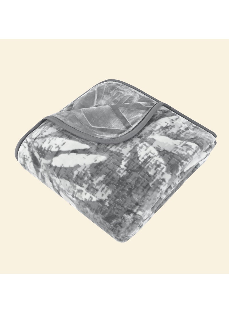 Morano Cloudy Blanket 220 x 240 cm Reversible 2 Ply Polyester Luxury, With Intricate Printed Front And Embossed Backside, Weighted Soft Warm Blanket For Home And Comfort - Image 2