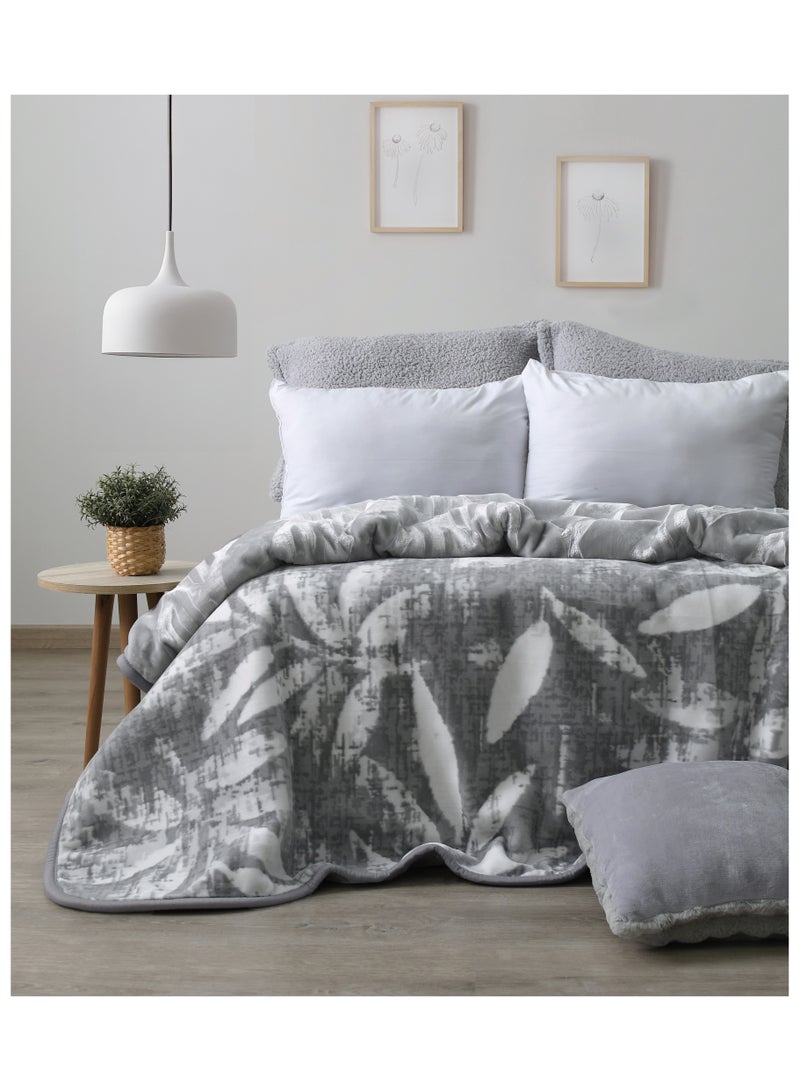 Morano Cloudy Blanket 220 x 240 cm Reversible 2 Ply Polyester Luxury, With Intricate Printed Front And Embossed Backside, Weighted Soft Warm Blanket For Home And Comfort - Image 1