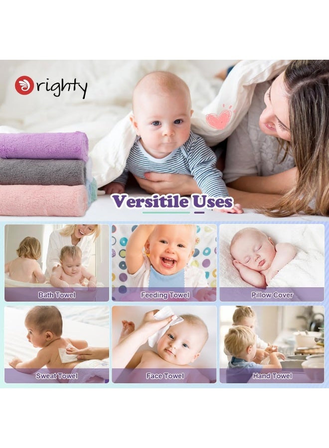 Orighty Baby Washcloths 18-Pack, Premium Microfiber Baby Bath Face Towels, Super Soft and Absorbent Baby Towels for Newborn, Infants and Toddlers, Natural Baby Wipes for Delicate Skin, 9x9 Inch - Image 3
