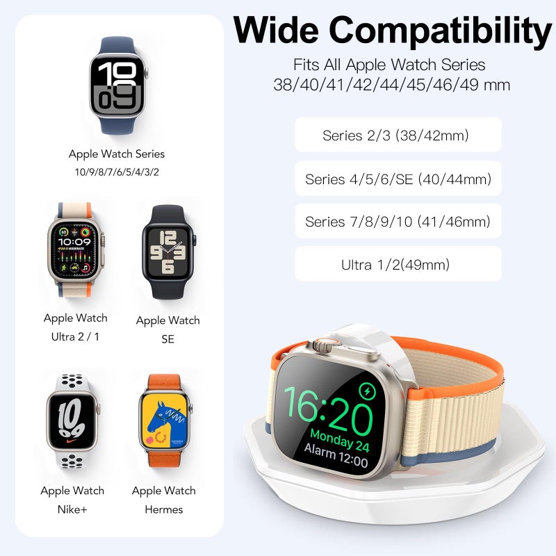 RETHLO Apple Watch Charger Foldable Magnetic Charging Dock, Wireless Fast Watch Charger Stand with Charging Cable, Compatible with Apple Watch 11 10 9 8 7 6 5 4 3 2/Ultra 2 1, Support Nightstand Mode - Image 3