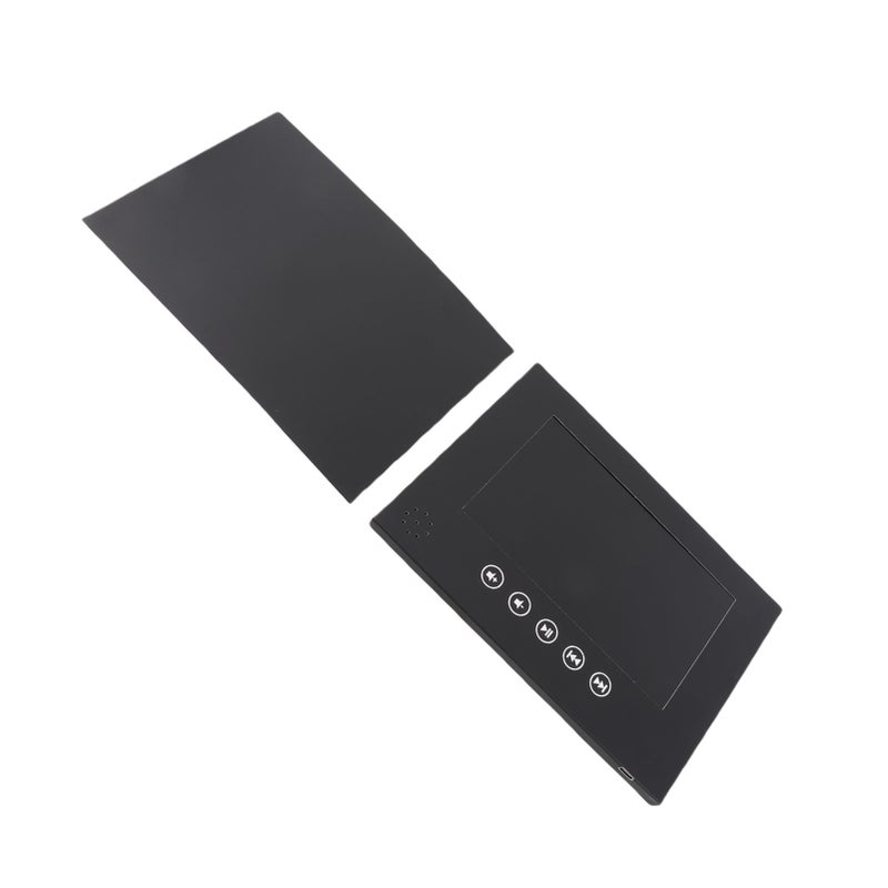 Video Greeting Card Electronic Video Brochure LCD Screen Digital Brochure with 1 Pack Stickers Storage Bag for Product Publicity Black 7 Inch - Image 2