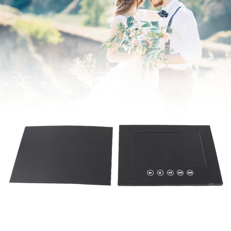 Video Greeting Card Electronic Video Brochure LCD Screen Digital Brochure with 1 Pack Stickers Storage Bag for Product Publicity Black 7 Inch - Image 5