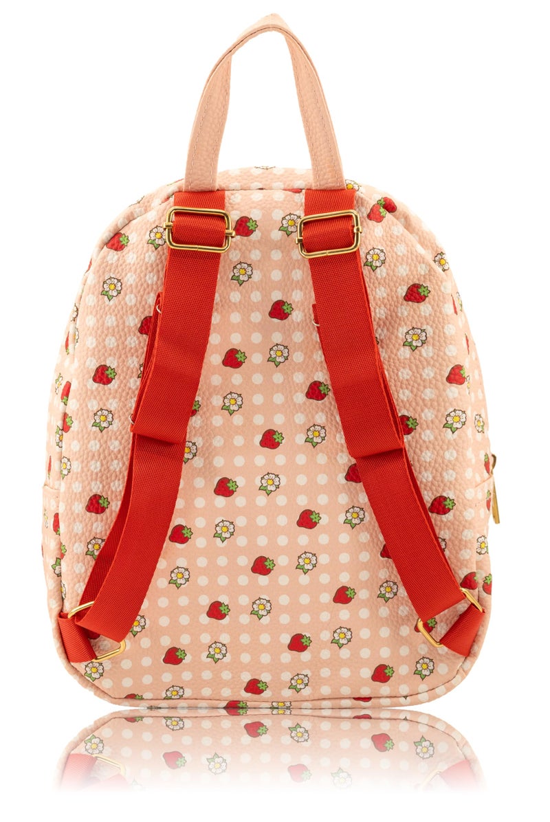 Fast Forward Strawberry Shortcake Mini Backpack for Kids & Adults | 10" PU Leather Backpack Purse | Toddler Travel Bag, Small Bookbag, Lightweight Rucksack for School, Travel, or Everyday Use | Ages 3+ - Image 3