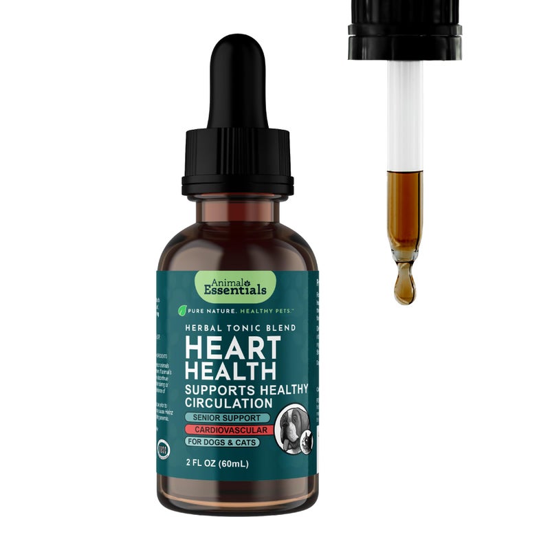 Animal Essentials Heart Health for Dogs & Cats - Cardiovascular Support Supplement, Healthy Heart, Organic Hawthorn Berry, Herbal Tincture - 2 Fl Oz - Image 1