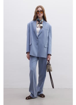 Manuka Oversized Natural Blazer Jacket Indigo  - Image 2