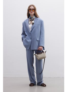 Manuka Oversized Natural Blazer Jacket Indigo  - Image 3