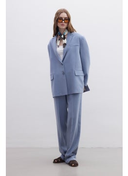 Manuka Oversized Natural Blazer Jacket Indigo  - Image 4