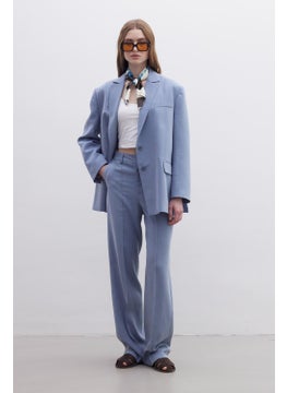 Manuka Oversized Natural Blazer Jacket Indigo  - Image 5