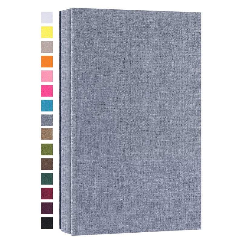 potricher Photo Album for 4x6 300 Horizontal Pockets Linen Cover Small Capacity Picture Book for Family Wedding Baby and Anniversary Gray