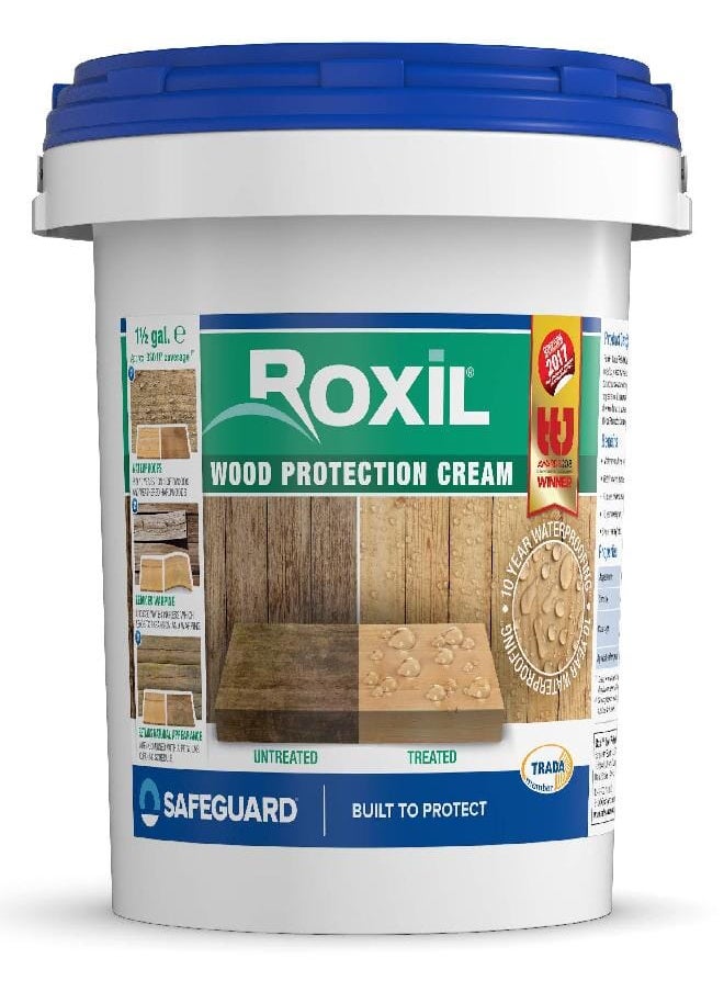 Generic Roxil Wood Waterproofing Cream (1 Quart) 10-Year Outdoor Clear Sealer - Treatment & Sealant for Waterproof Protection of Decking, Fence, Sheds, Furniture  - Image 1