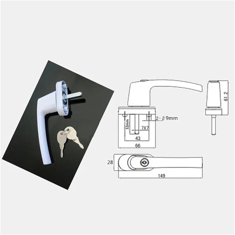 Aluminum Window Handle Security Key Lock For Double Glass Door Latch Hardware - Image 3