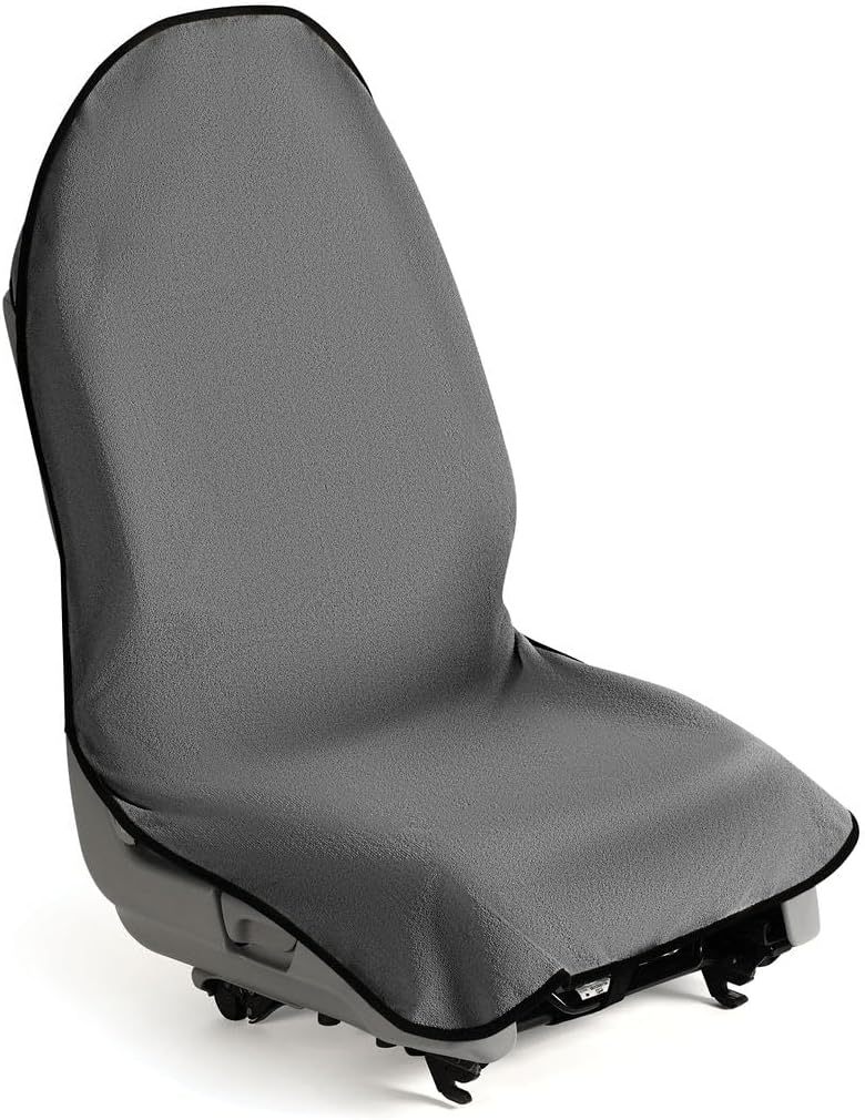lebogner Waterproof Sweat Towel Car Seat Cover for Post Gym Workout, Running, Swimming, Beach and Hiking, Universal Fit Anti-Slip Bucket Seat Protector for Cars, SUVs and Trucks, Machine Washable - Grey - Image 1