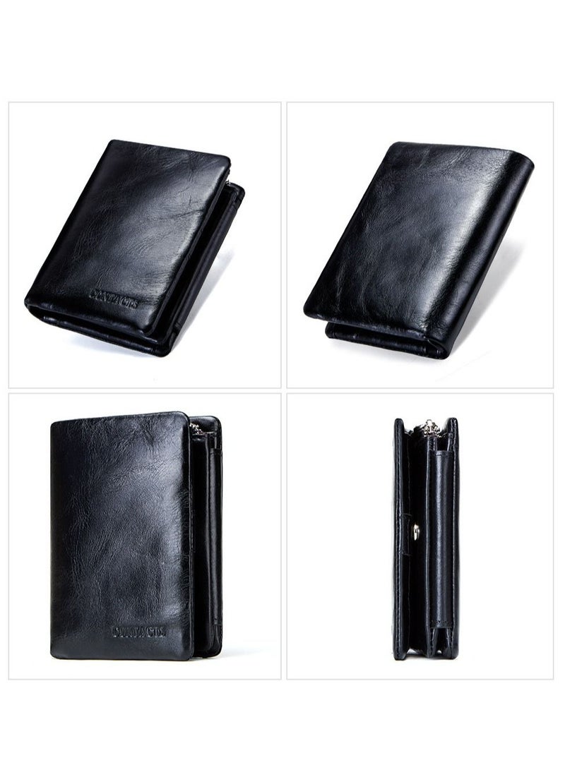 CONTACTS Three-Fold Fashionable Leather Men's Wallet - Image 5