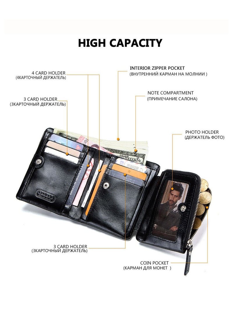 CONTACTS Three-Fold Fashionable Leather Men's Wallet - Image 2