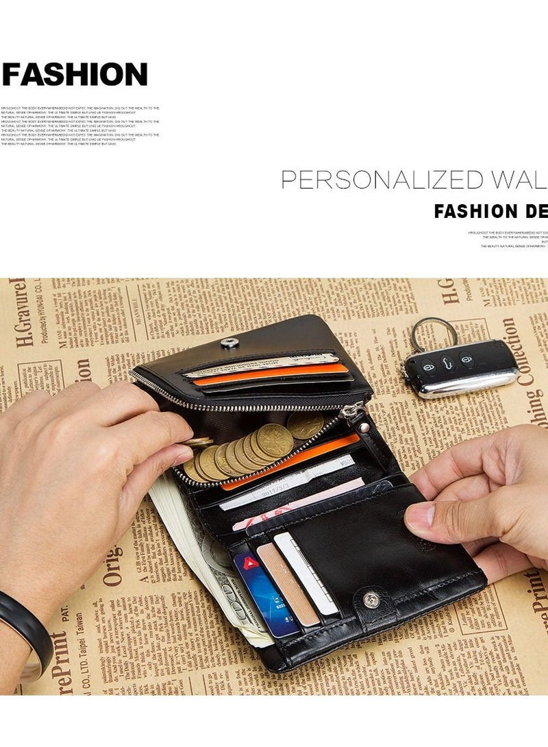 CONTACTS Three-Fold Fashionable Leather Men's Wallet - Image 4