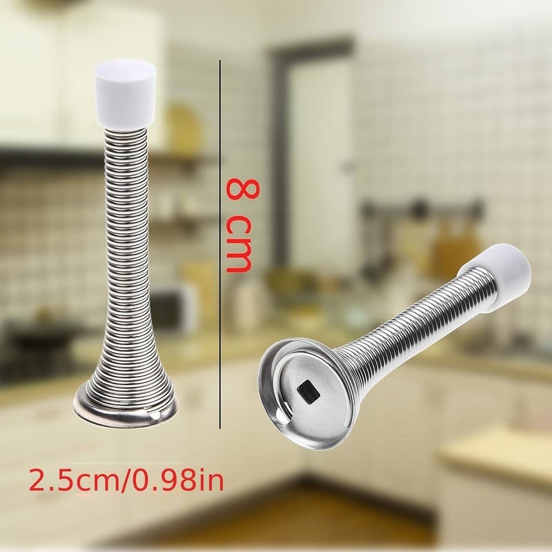 Set Of 4 Spring Door Stoppers Designed To Prevent Wall Damage From Impacts Suitable For Both Residential And Commercial Spaces - Image 2