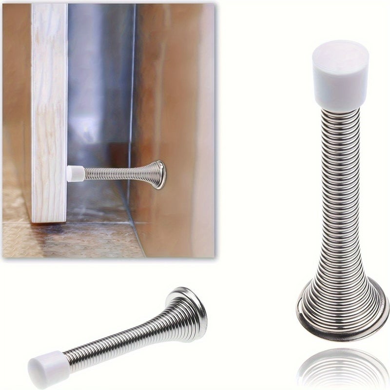 Set Of 4 Spring Door Stoppers Designed To Prevent Wall Damage From Impacts Suitable For Both Residential And Commercial Spaces - Image 4