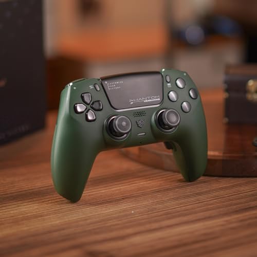 HEXGAMING PHANTOM Controller for Competitive Gaming Hall Effect 4 Remappable Buttons 6 Profiles 8 Interchangeable Stick and Adjustable Triggers Compatible with ps5 PC Mobile Static Emerald - Image 3