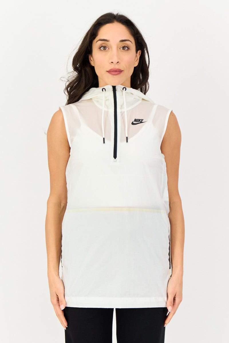 Nike Women Sportswear Fit Sleeveless Outdoor Hoodies, White - Image 1