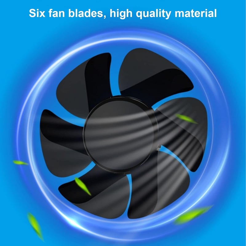Car Air Cooling Fan, Six Blades Double Head USB Universal Cooling Device 360 Degree Adjustable Square Low Noise Car Accessories - Image 4