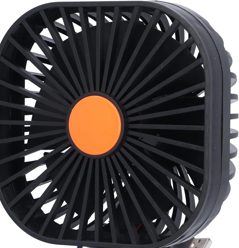 Car Air Cooling Fan, Six Blades Double Head USB Universal Cooling Device 360 Degree Adjustable Square Low Noise Car Accessories - Image 5