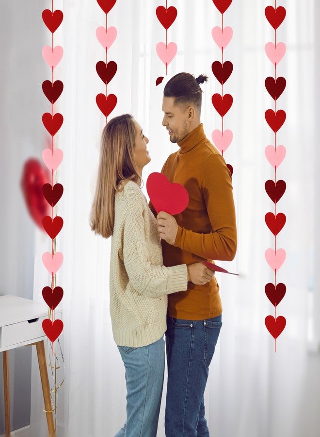 12 قطعة من لافتات عيد الحب، زينة معلقة لعيد الحب، لافتة على شكل قلب جاهزة للتجميع، زينة ليوم الصداقة بين الصديقات، ديكور خلفية للفصول الدراسية والمدرسة والمنزل في العطلات (أحمر، وردي، عنابي) - Image 4