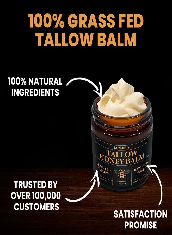 MONIER Tallow and Honey Balm for Face, Beef Tallow for Skin, Moisturizer with 100% Organic Grass-Fed Beef Tallow & Raw Wild Honey - Natural Formula for Dry & Sensitive Skin (Unscented) - Image 4