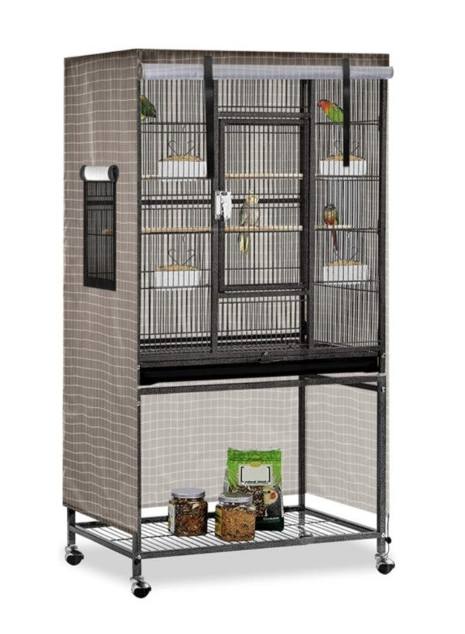 Generic Pet Products Universal Bird Cage Cover,Extra Large Bird Parrot Cage Cover,Good Night Birdcage Cover,Large, 97*60*130cm, grid  - Image 1