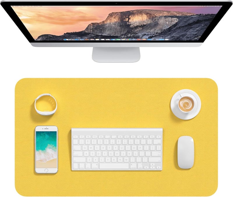 Hsurbtra Desk Pad, 23.6" x 13.8" PU Leather Tablecloth, M Extended Mouse Pad, Waterproof Desktop Blotter Protector, Non-Slip Ultra Thin Small Laptop Keyboard Typing Mat Office Home - Image 1