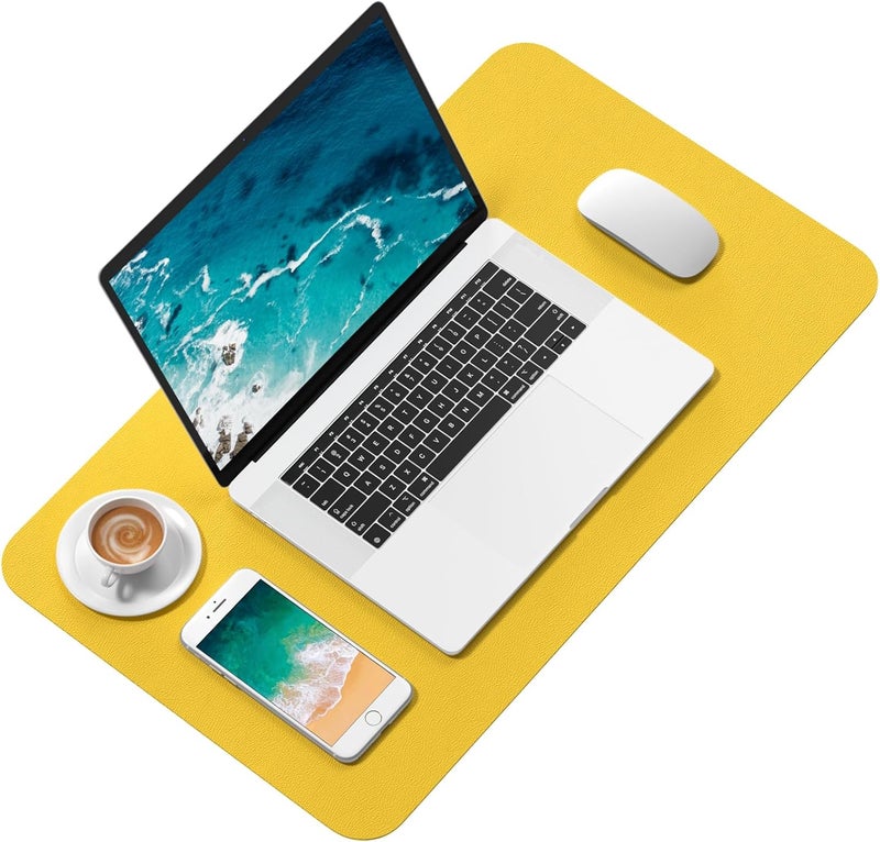 Hsurbtra Desk Pad, 23.6" x 13.8" PU Leather Tablecloth, M Extended Mouse Pad, Waterproof Desktop Blotter Protector, Non-Slip Ultra Thin Small Laptop Keyboard Typing Mat Office Home - Image 2