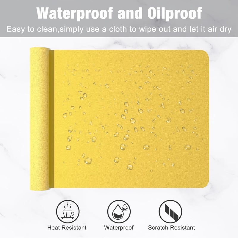 Hsurbtra Desk Pad, 23.6" x 13.8" PU Leather Tablecloth, M Extended Mouse Pad, Waterproof Desktop Blotter Protector, Non-Slip Ultra Thin Small Laptop Keyboard Typing Mat Office Home - Image 5