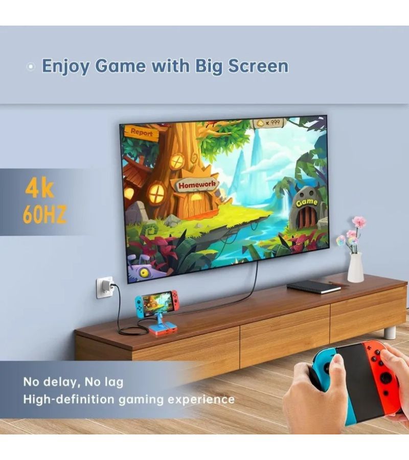Red Blue USB C Stand Docking Station Foldable 4K HDTV 100W USB 2.0 iPad Pro Air iPhone - Image 5