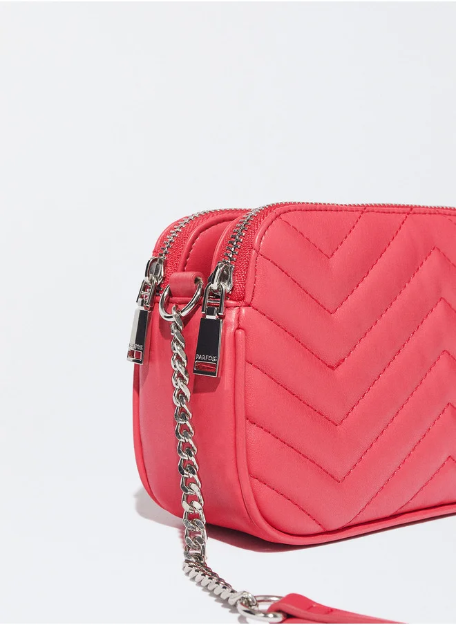 PARFOIS Quilted Crossbody Bag With Chain