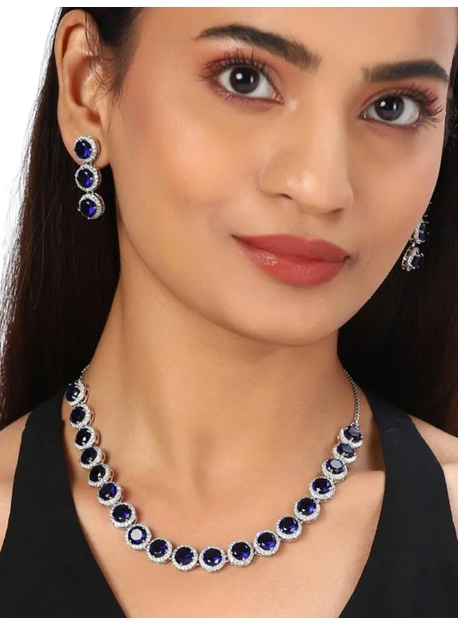 VOYLLA Sparkling Elegance Victorian Style CZ Jewellery Set