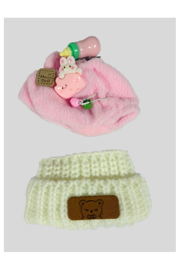 2-Pieces Labubu Dolls Shirt Clothes Accessories with Cap Casual Style Outfit for Pretend Play Doll Clothing Set for Kids Play - Image 2