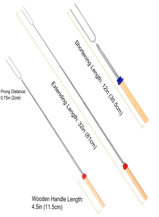 BBQStyle Marshmallow Roasting Sticks, Telescoping Smores Sticks for Open Fire Pit, 32 Inch Long Marshmallow Toasting Barbecue Forks S’mores Skewers for Campfire Camping Hotdog Hot Dog Bonfire Grill, 5 Pack - Image 2