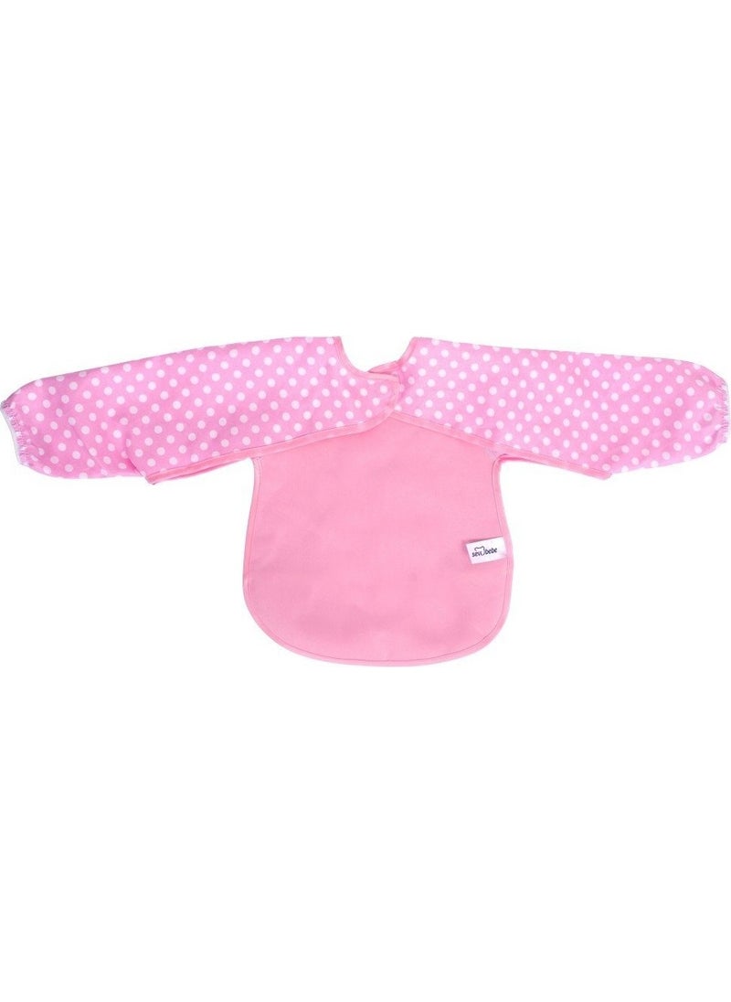 Happy Junier - Sevi Bebe Eco Food Bib with Sleeves Art-54 Pink - Image 1