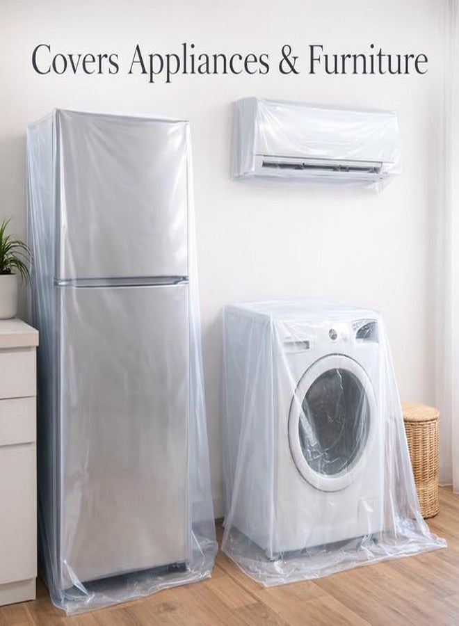 URBAN SELECT Heavy Duty Waterproof Plastic Covering Sheet for Furniture, AC, Fridge & Floor | Polythene Cover | Dust & Rain Protection | Balcony Window Home Use | 100 x 150 cm (Transparent) - Image 4