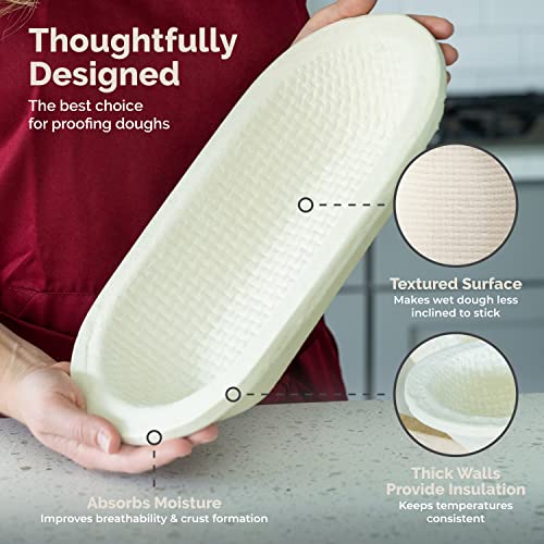 Bulka Large Oval 1kg Waffle Banneton Bread Proofing Basket Pressed Wood Pulp, Sourdough Proofing Basket – Non-Stick Brotform Sourdough Bread Baking Supplies, Made in Germany. - Image 3