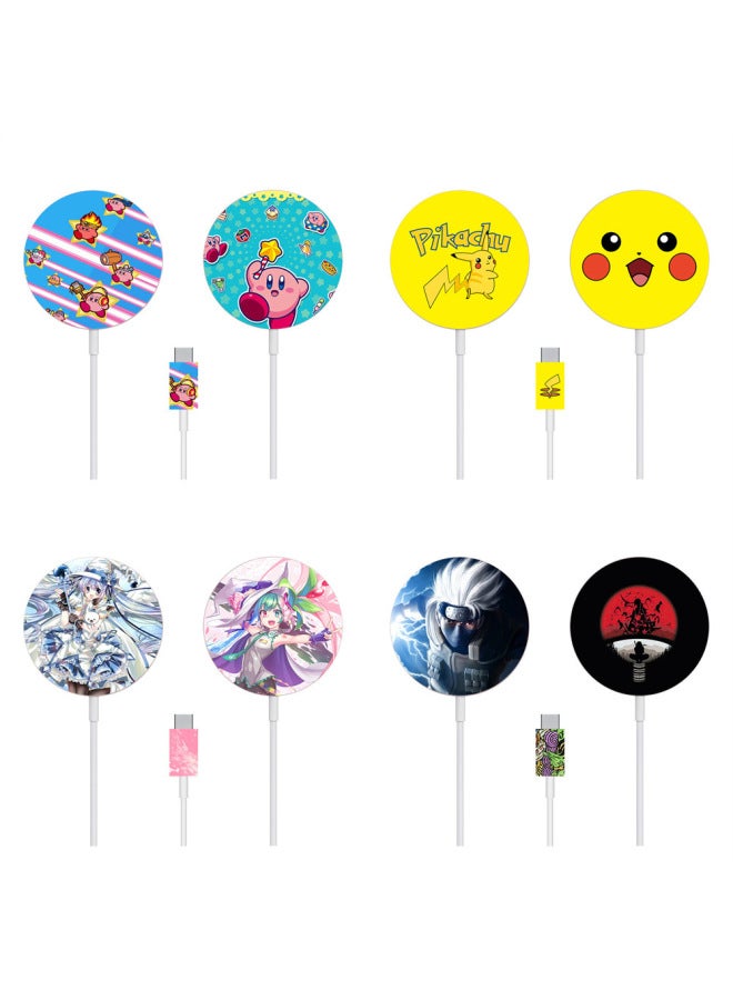 Loquat Applicable To For Apple Magsafe Charger Frosted Cartoon Stickers 12 Magnetic Wireless Charger Film Skin Pain Stickers-Color:TN-MSF-0001 - Image 2