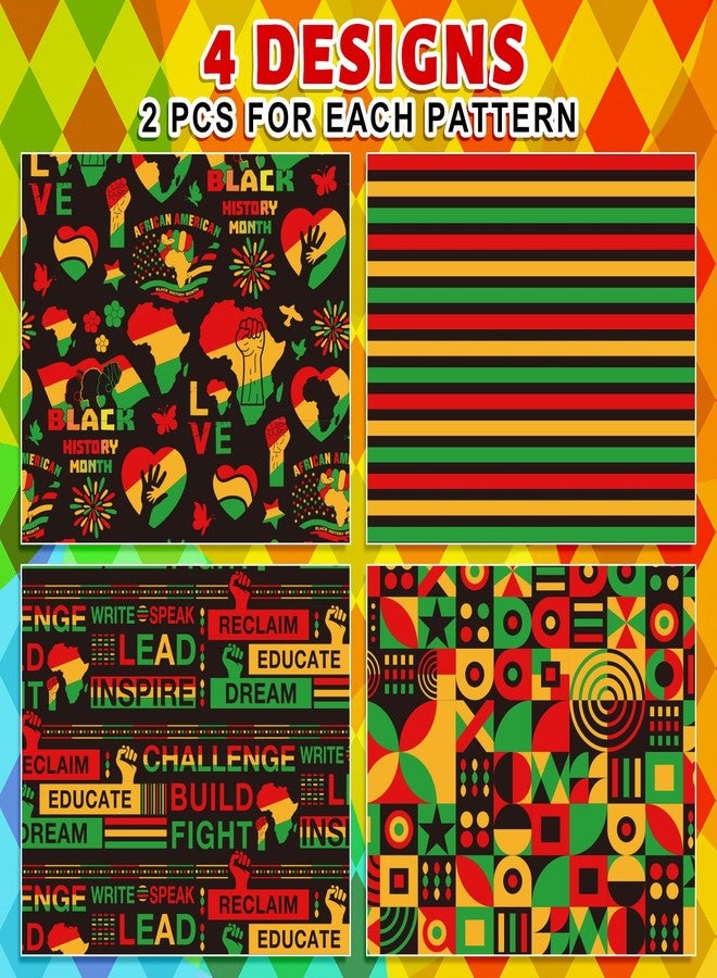 وولاين ورق تغليف هدايا من والين، 8 أوراق، لشهر التاريخ الأسود - ليس لفة - ورق تغليف هدايا للأمريكيين من أصل أفريقي، مطوي بشكل مسطح، مناسب للاحتفال بعيد كوانزا، وللأعمال اليدوية، مقاس 19.7 × 27.6 بوصة - Image 3